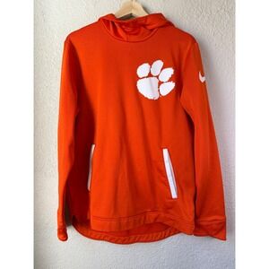 Nike Therma Fit Clemson Tigers Hoodie Orange Swoosh Pullover Men's M NCAA